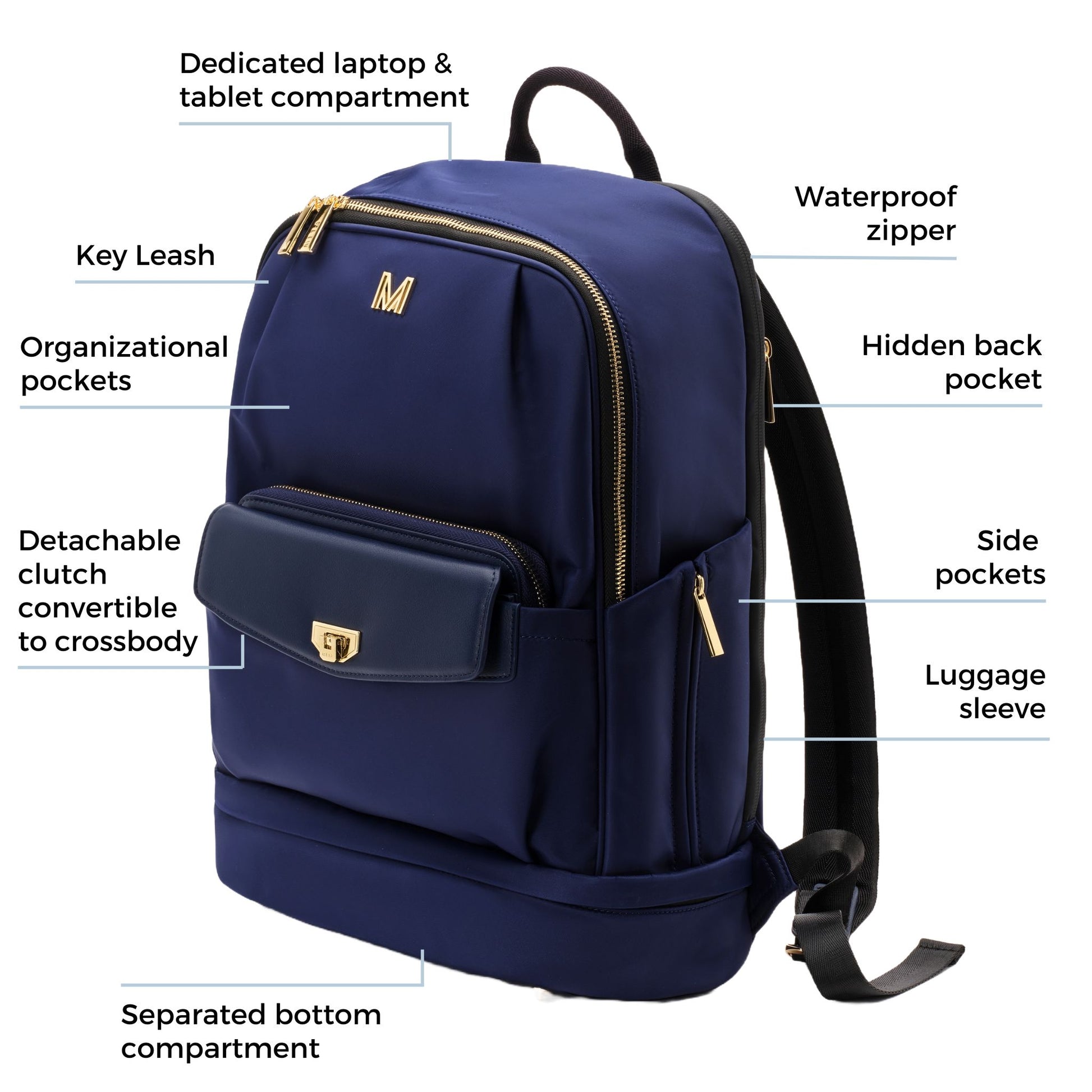 MEIA Sapphire Navy Blue Work and Travel Bag