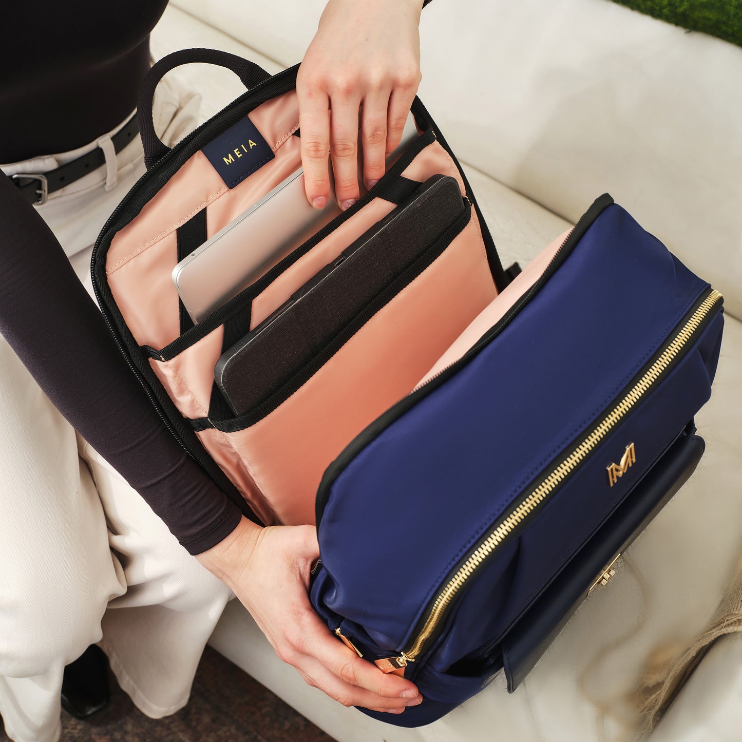 MEIA Work Laptop Backpack with separated tech laptop compartment