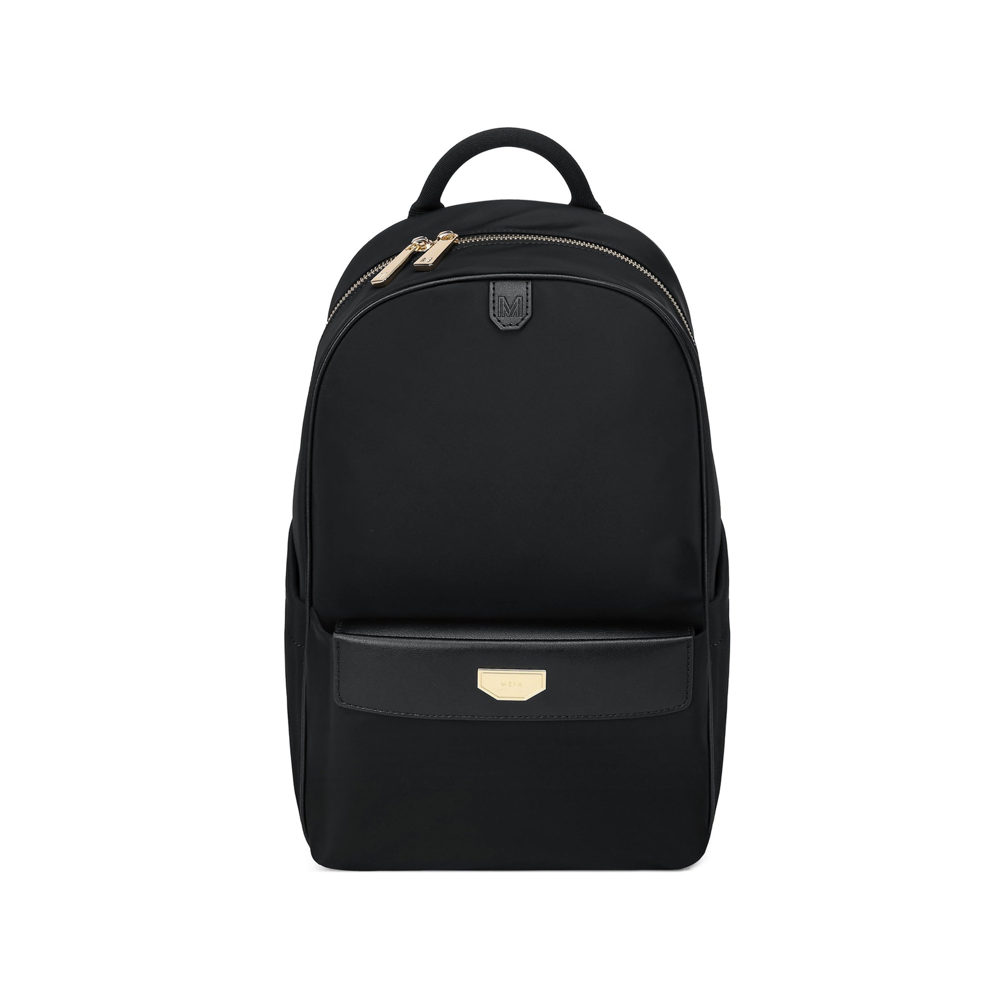 MEIA convertible everyday backpack with gold zippers