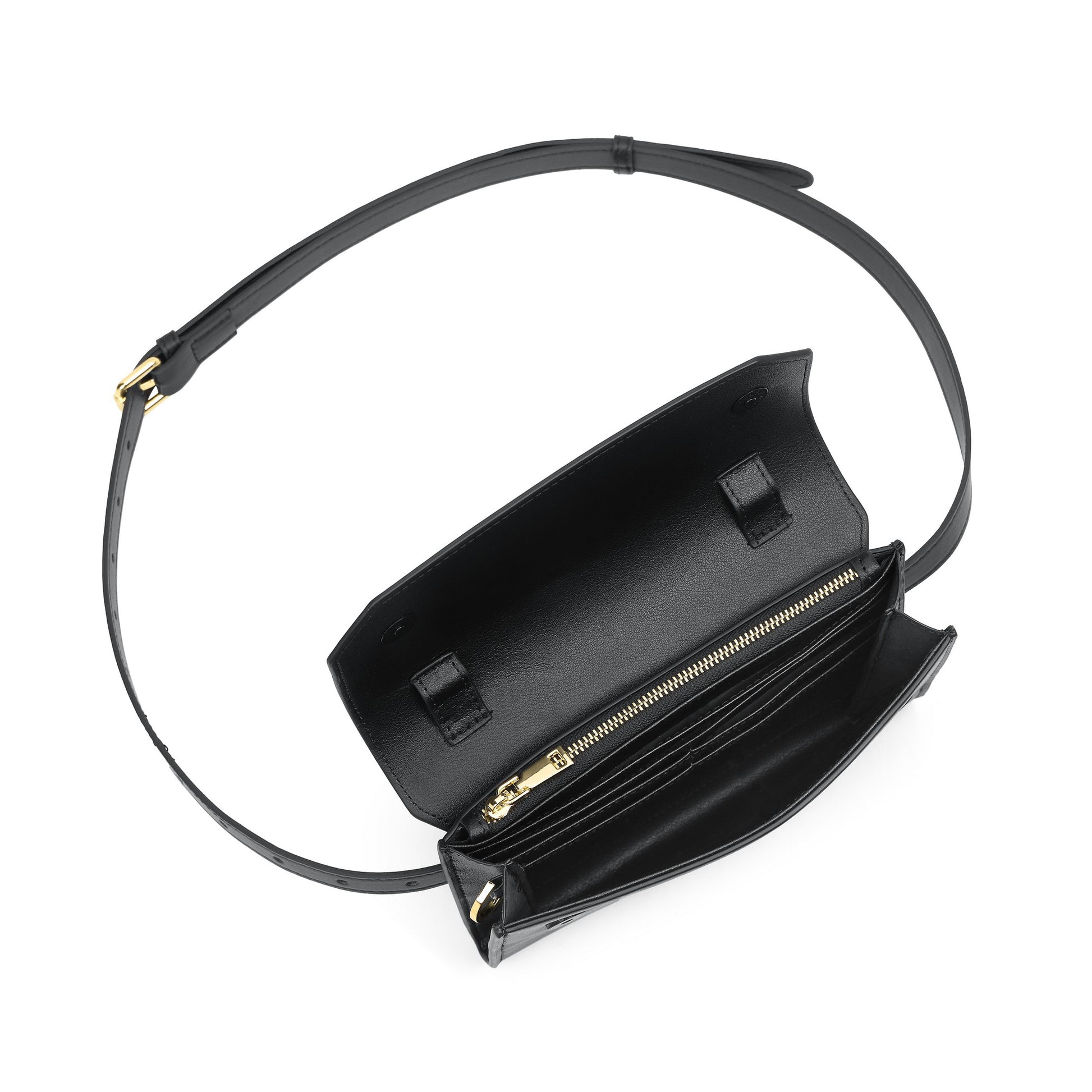 MEIA 5-Way Mini Convertible Clutch Inside with Card Slots, Cash Slot and Zippered Pocket