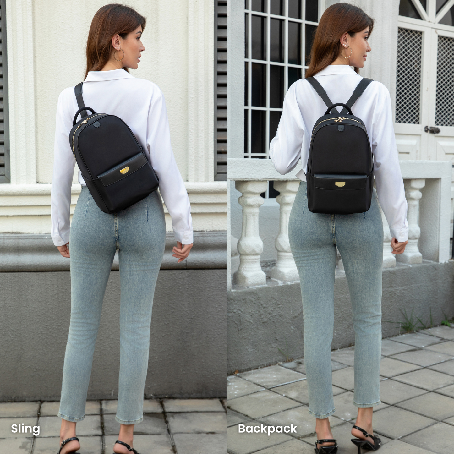 MEIA convertible everyday small backpack convertible to sling bag