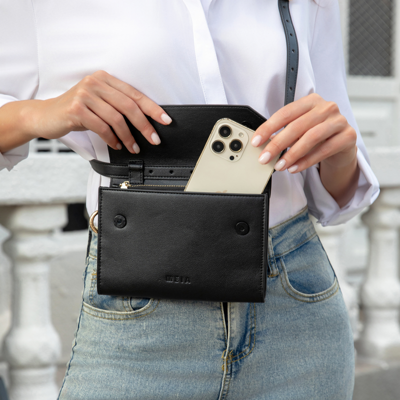 MEIA covertible everyday clutch inside pocket