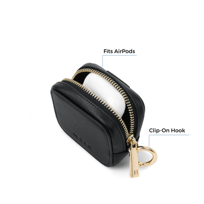 MEIA essential mini bag charm with a clip-on hook compatible with AirPods 