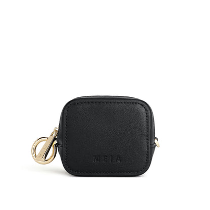 MEIA mini bag charm with gold zippers front