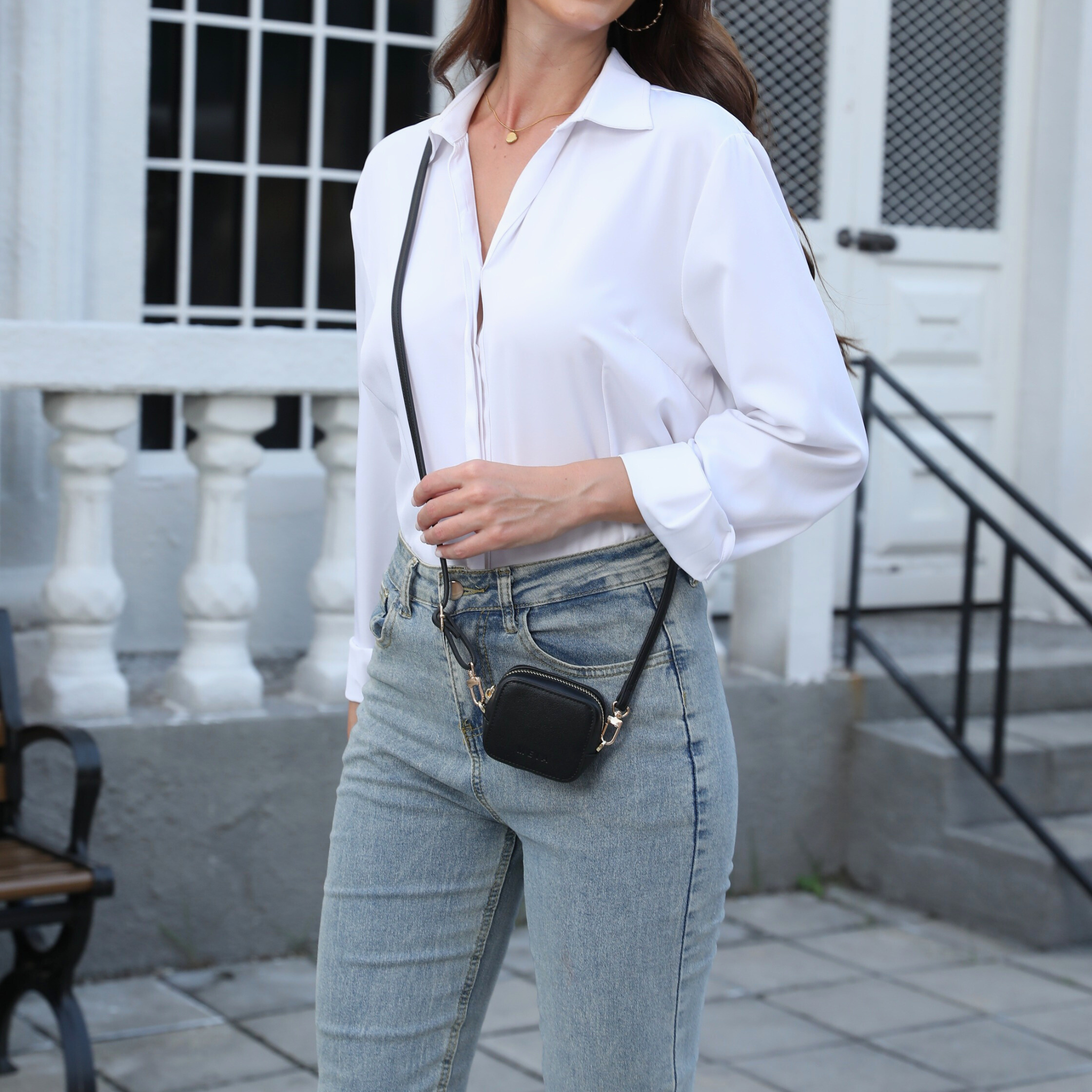 MEIA mini bag worn as crossbody bag
