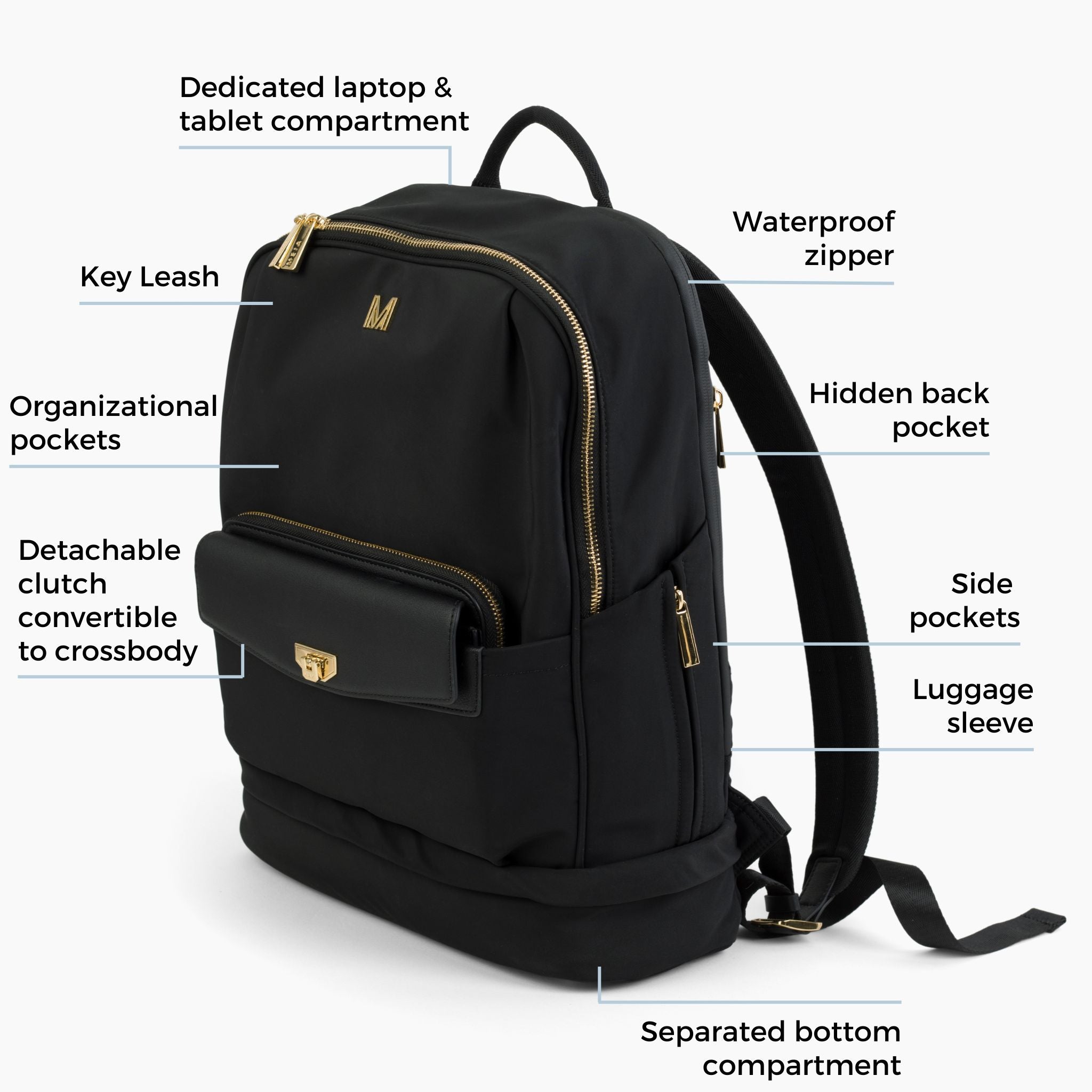 National Geographic N233ABG540 Double Pocket Backpack BLACK